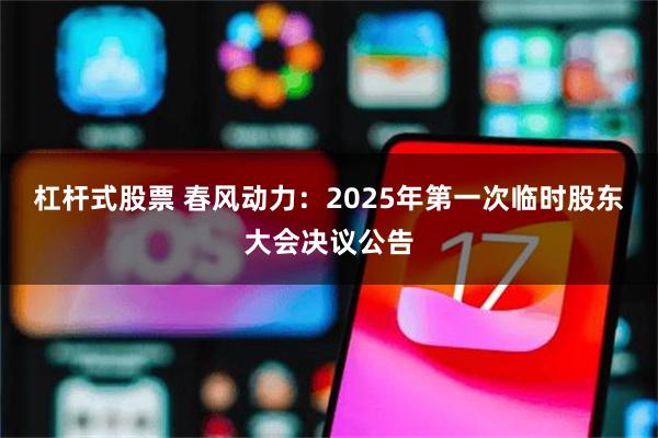 杠杆式股票 春风动力：2025年第一次临时股东大会决议公告
